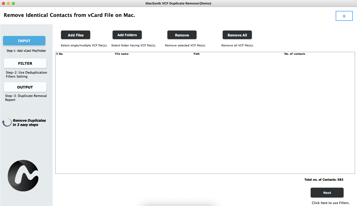 vCard Duplicate Remover for Mac, VCF Duplicate Remover for Mac, Mac VCard Duplicate Remover Tool