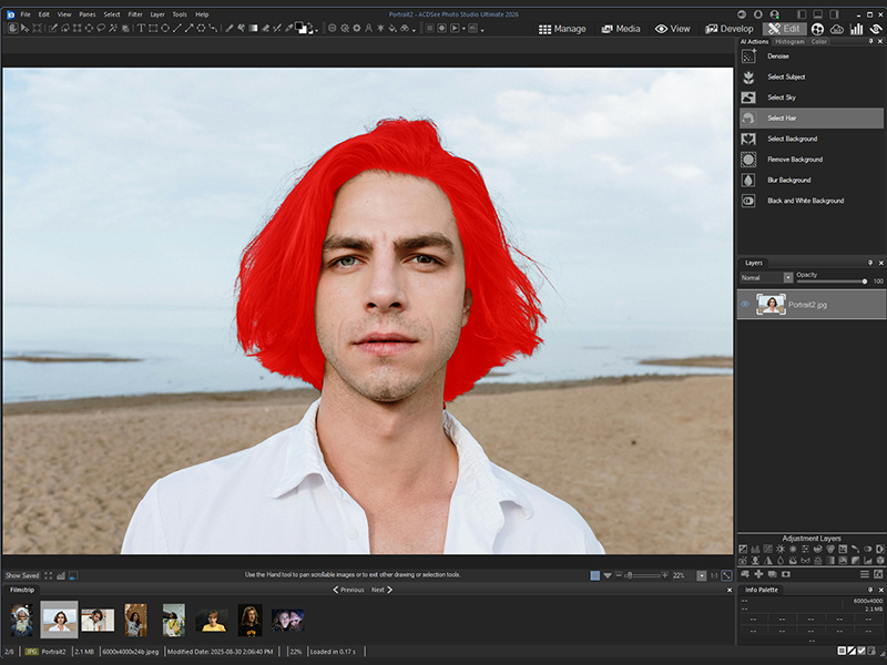 AI Keywords, AI Select Sky, AI Select Subject, layers, creative photo, raw photo, photo management, digital asset manager, photo face recognition, raw photo editor, creative photo editing, raw photo editing, creative photo editor, raw editor, acdsee