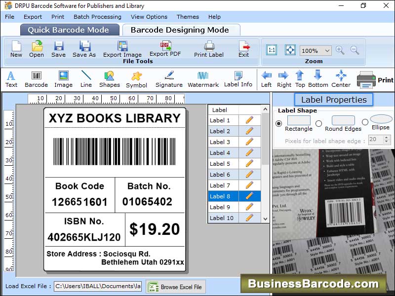 Publisher barcode sticker designer program, barcode label crafter application, book barcode tag generator tool, 2dimensional barcode tag creator program, sequential barcode printing utility, create colorful barcodes labels