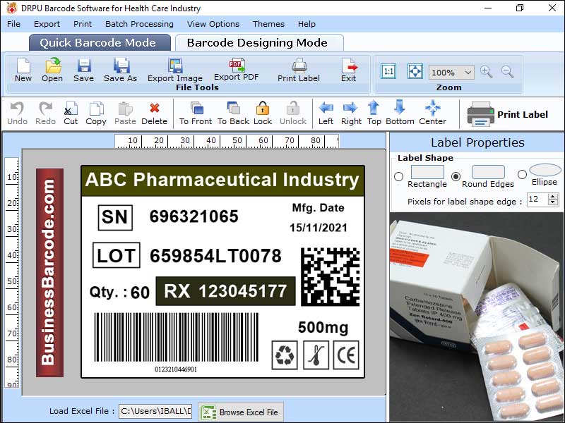 Barcode label producer, design attractive medicine stickers, create customized coupons, produce colorful tickets, create asset tags, design attractive healthcare tags, create impressive medicine coupons, produce linear bar codes