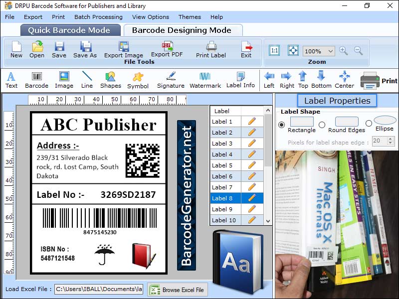 Design attractive barcodes logo, barcode label program, make barcode sticker, create customized price tag, barcode generator tool, barcode making program for publisher, barcode make software for library, designs 2D barcode