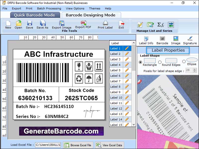 Coupon producing utility, generate barcode stickers, roll developer application, produces barcode label, barcode picture designer program, makes barcode coupons, sticker creator software, design warehouse barcode roll, generates barcode tag